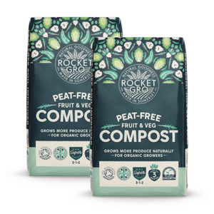 Twin Pack RocketGro Peat-Free Fruit & Vegetable Compost 50L